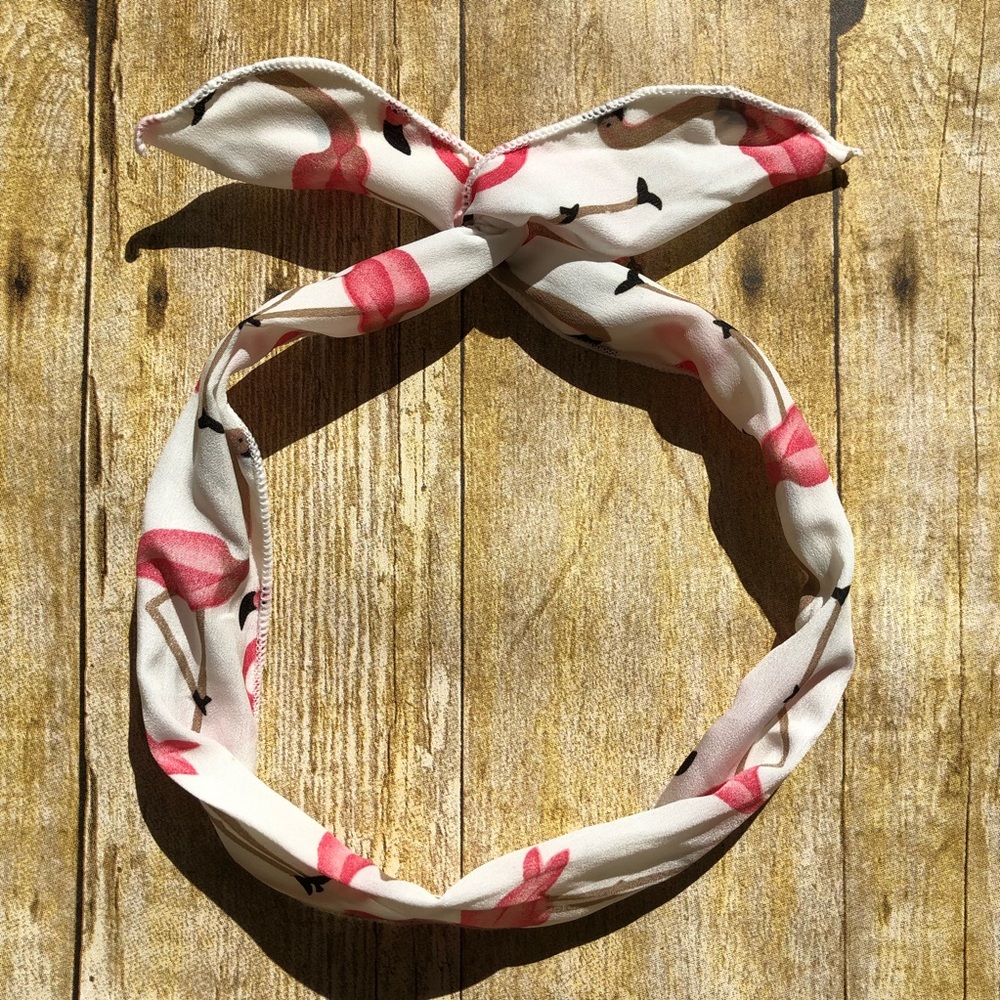 Flamingo headband head wraps- white - Picture 4 of 6
